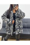 ZEBRA LINED QUILTED MAXI JACKET AH250379