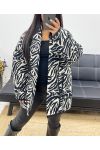 ZEBRA LINED QUILTED MAXI JACKET AH250379