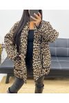 MAXI QUILTED JACKET LINED AH250379 LEOPARD G