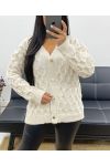 CARDIGAN CON BOTTONI ORO AH250381 BEIGE