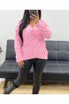 CARDIGAN CON BOTTONI ORO AH250381 ROSA