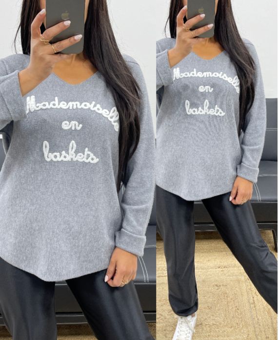 MADEMOISELLE SEAMLESS SWEATER IN GREY AH250392 SNEAKERS