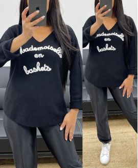 MADEMOISELLE NAHTLOSER PULLOVER IN SNEAKERS AH250392 SCHWARZ