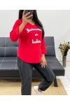 MADEMOISELLE MAGLIONE SENZA CUCITURE IN SNEAKERS AH250392 ROSSE