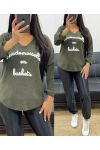 PULL SANS COUTURES MADEMOISELLE EN BASKETS AH250392 VERT MILITAIRE