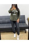 PULL SANS COUTURES MADEMOISELLE EN BASKETS AH250392 VERT MILITAIRE