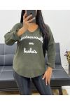 PULL SANS COUTURES MADEMOISELLE EN BASKETS AH250392 VERT MILITAIRE