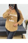 MADEMOISELLE SEAMLESS SWEATER IN SNEAKERS AH250392 CAMEL