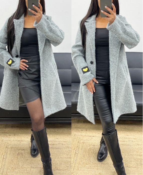 CAPPOTTO ONE LOVE IN MORBIDO PILE AH250358 GRIGIO