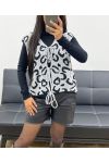 LEOPARD TIE VEST AH250398 LIGHT GREY