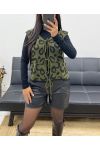 LEOPARD TIE VEST AH250398 KHAKI