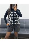 LEOPARD TIE VEST AH250398 BLACK