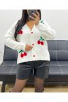 CHERRY SHORT VEST WITH RED AH250407 WHITE BUTTONS