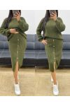 PULLOVER + KNOPFROCK SET AH250364 KHAKI