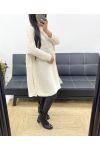 OVERSIZED SWEATER/DRESS WITH LONG SLIT AH250406 BEIGE