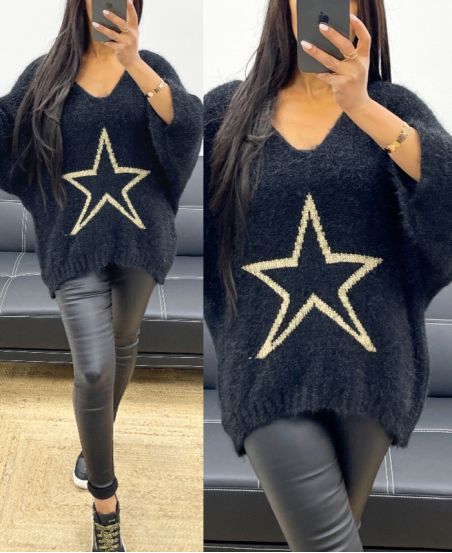 LUREX STAR PULLOVER AH250412 SCHWARZ