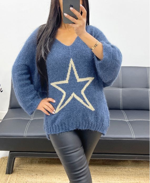 LUREX STAR PULLOVER AH250412 BLAU