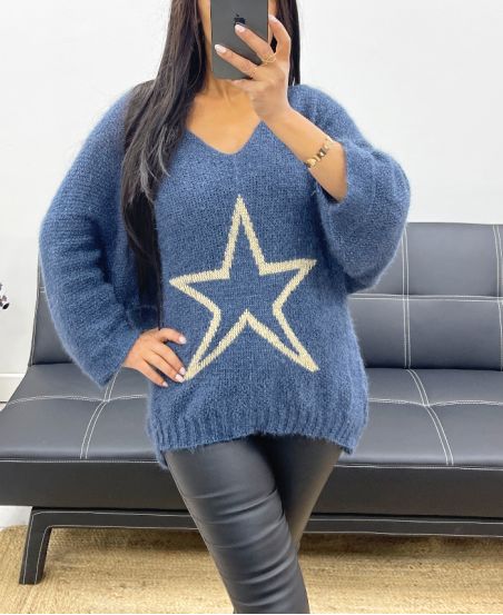 JERSEY ESTRELLA LUREX AH250412 AZUL