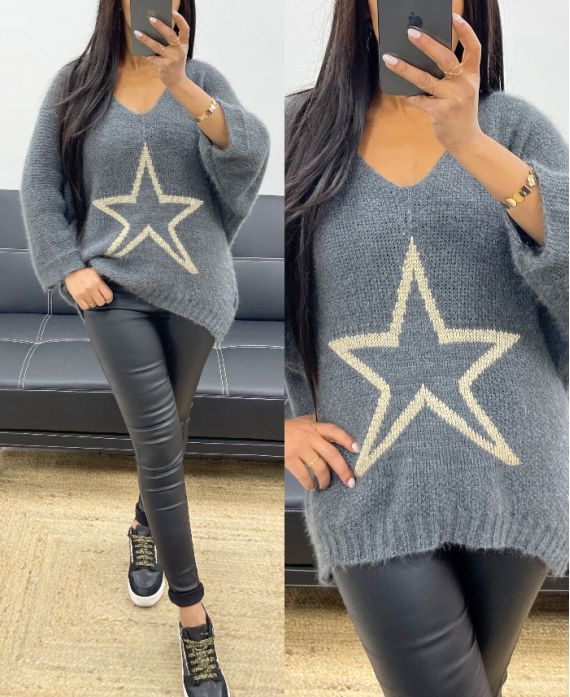 LUREX STAR SWEATER AH250412 GREY