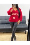 BOHEMIAN LUREX SWEATER AH250420 RED