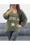 BOHEMIAN LUREX SWEATER AH250420 KAKI