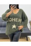 BOHEMIAN LUREX SWEATER AH250420 KAKI