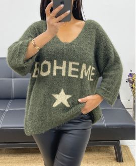 BOHEMIAN LUREX SWEATER AH250420 KAKI