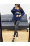 BOHEMIAN LUREX SWEATER AH250420 NAVY