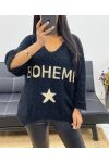 BOHEMIAN LUREX SWEATER AH250420 BLACK