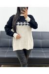 HOUNDSTOOTH SWEATER AW896 BEIGE