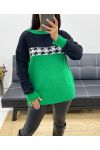 HOUNDSTOOTH TAIL SWEATER AW896 GREEN