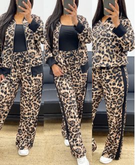 ANIMAL PRINT SET AH250324 BEIGE LEOPARD