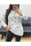 PULLOVER MIT GEOMETRISCHEM DRUCK AH250113 WEISS