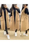 SLEEVELESS COAT AH250095 CAMEL