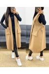 SLEEVELESS COAT AH250095 CAMEL