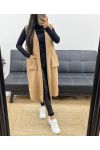 SLEEVELESS COAT AH250095 CAMEL