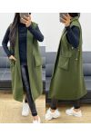 MANTEAU SANS MANCHES AH250095 VERT