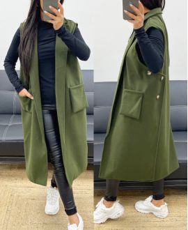 MANTEAU SANS MANCHES AH250095 VERT