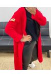 GILET A CAPUCHE LUXURY AH250456 ROUGE