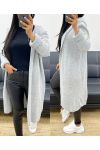 LUXURY HOODED VEST AH250456 GREY