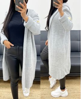 LUXURY HOODED VEST AH250456 GREY