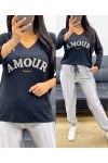 PULL LEGER COL V AMOUR TOUJOURS AH250437 NOIR