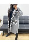 LEOPARD HOODED JACKET AH250451 GREY