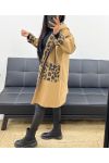 LEOPARD AH250451 CAMEL HOODED JACKET