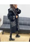 LEOPARD HOODED JACKET AH250451 BLACK