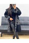 LEOPARD HOODED JACKET AH250451 BLACK