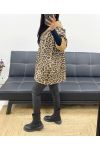 CHAQUETA OVERSIZE DE ANTE DE LEOPARDO CON CREMALLERA AH250338