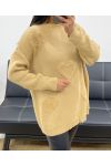 MAGLIA OVERSIZE CUORE AH250422 CAMMELLO