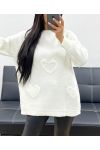 JERSEY OVERSIZE CORAZÓN AH250422 BLANCO