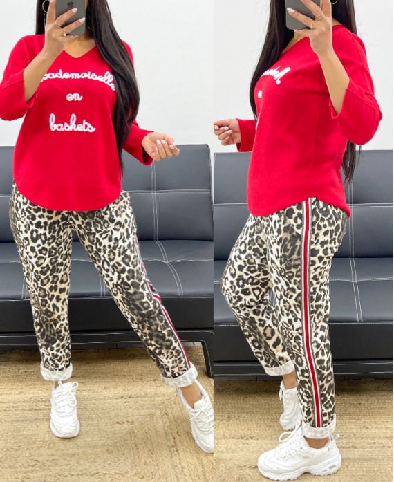 LEOPARD PANTS AH250374 RED